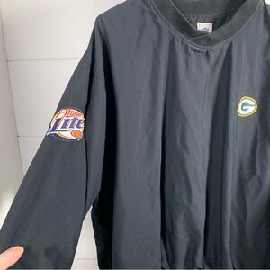 Green Bay Packers Jacket Windbreaker Miller Lite Men Sz XL NFL Lightweight‎ Logo